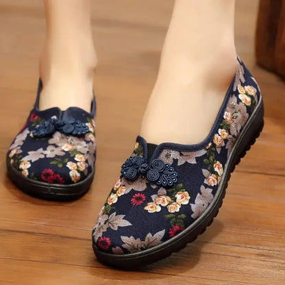 Embroidered Flats Soft Shoes