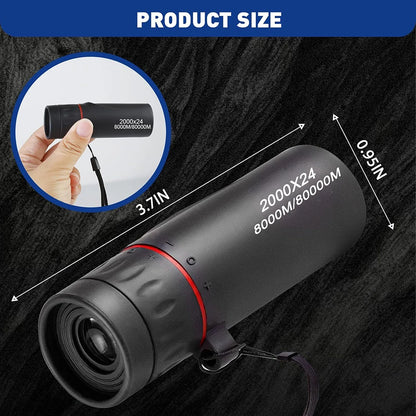 Monocular Telescope Upgrade 2000X24 HD Monoculars Adapter Pocket Monoscope Binoculars