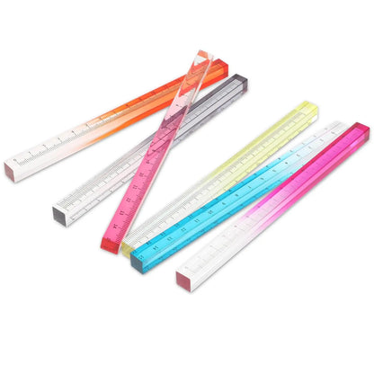 1pcs Colorful Clear Straight Ruler 15cm Four Edges Acrylic Transparent