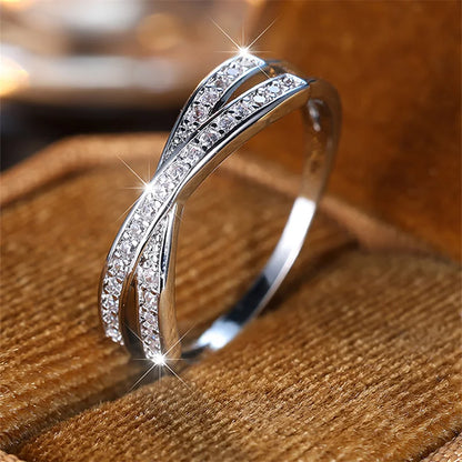 DANA Stacking Crossed Zircon Thin Rings
