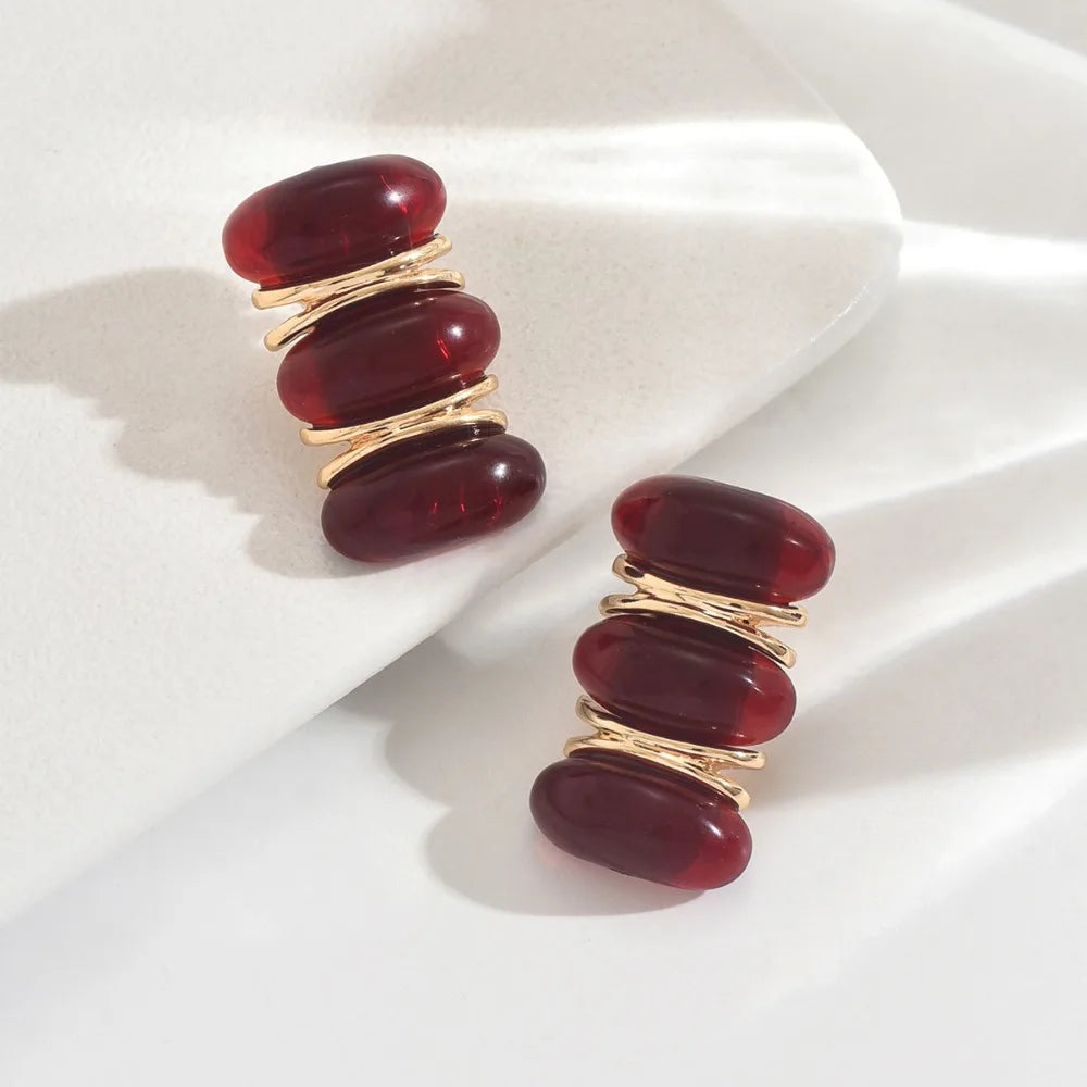 Vintage Delicate Red Stud Exquisite Earring
