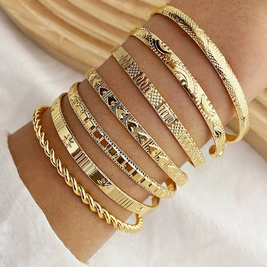 DANA 7 Pcs/Set Punk Gold Bracelets