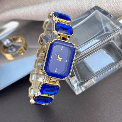 Rhinestone chain rectangular color case rhinesto watch