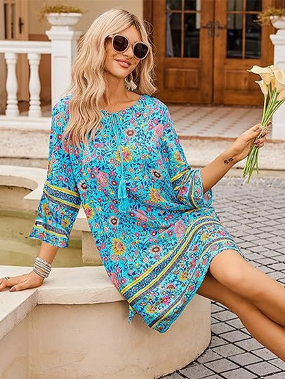 Mid Sleeve High Mini Dress