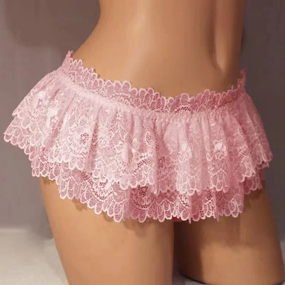 Sexy Cosplay Vintage Pleated Ultra Short Lingerie Briefs Mini Skirt