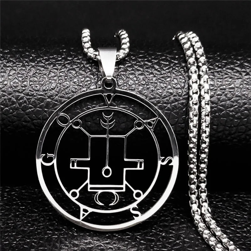 Sigeal Sigil De Lucifer Stainless Steel Satan Necklace