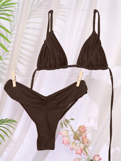 Sexy Folds Micro Swimsuit Bikinis Set