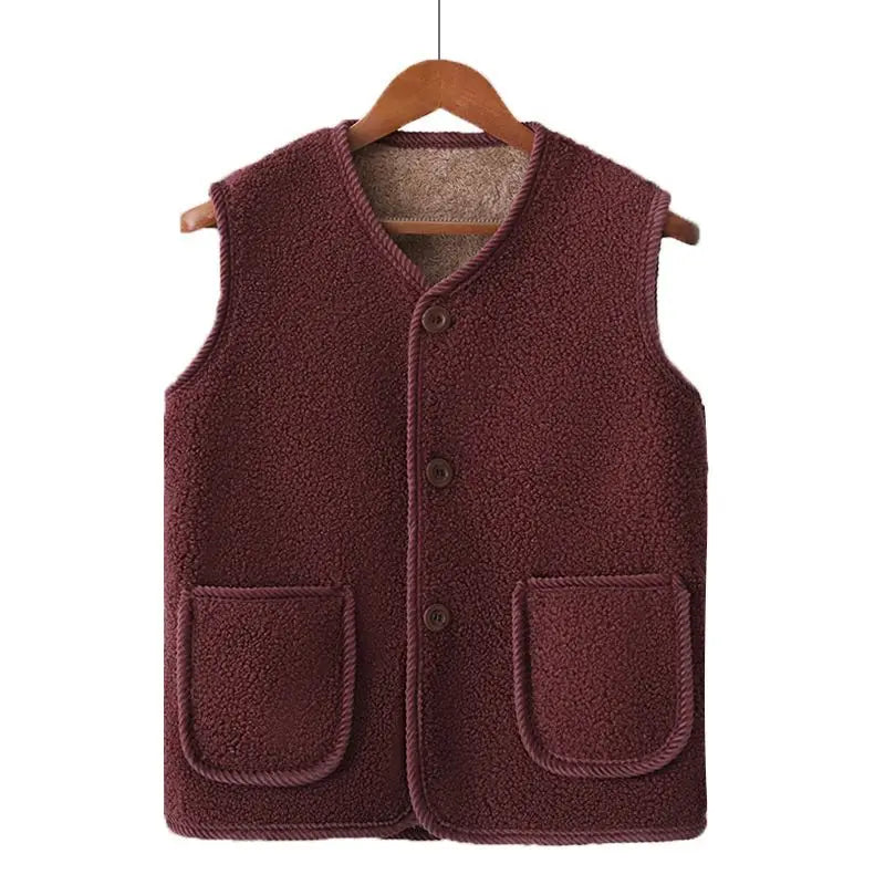 Fleece Thickened Lamb Wool Waistcoat Plus Size Sleeveless Jacket Vest