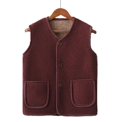 Fleece Thickened Lamb Wool Waistcoat Plus Size Sleeveless Jacket Vest