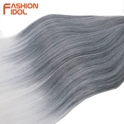Ombre Silver Grey Crochet Hair Extensions