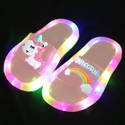 Cartoon Unicorn Animals Prints Toddler Slippers