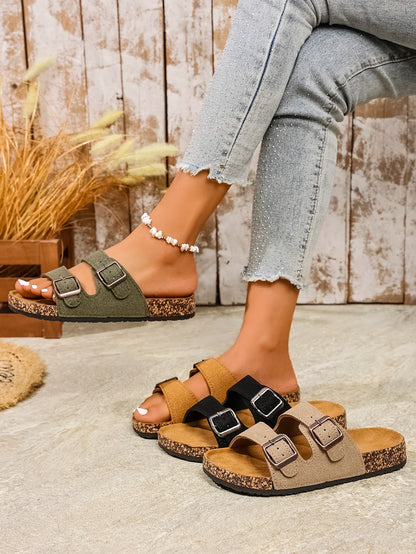Casual Strap Half with Adjustable Buckle Slippers
