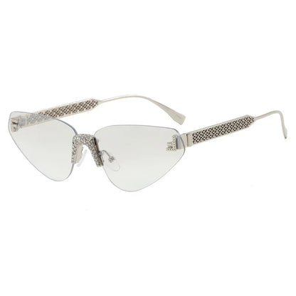 Sexy rimless retro punk metal sunglasses