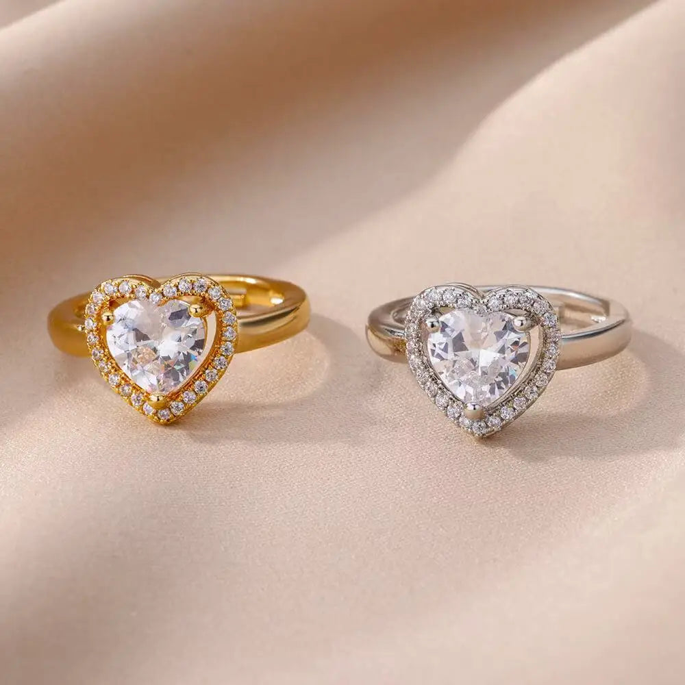 Shiny Zircon Alloy Dutan Gold Classic Ring