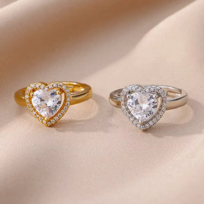Shiny Zircon Alloy Dutan Gold Classic Ring