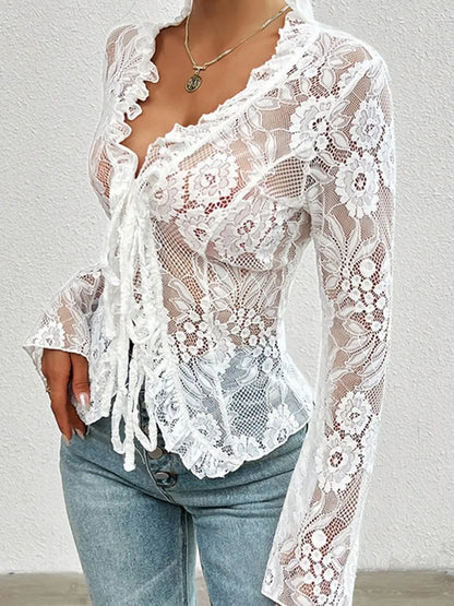 Flare Long Sleeve Vintage Shirts