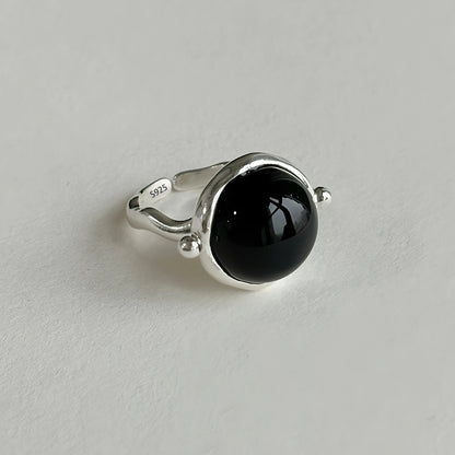 925 Sterling Silver Geometry Crystal Ring