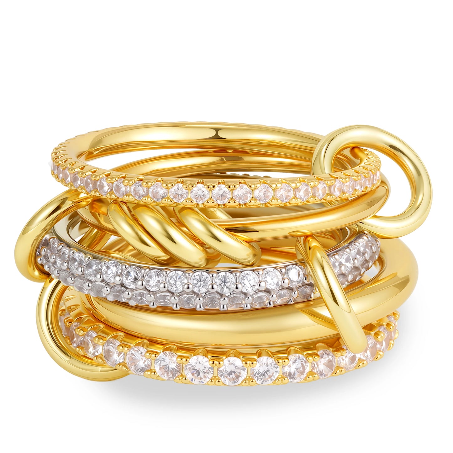 DANA Zirconia Gold Plated Rings Set