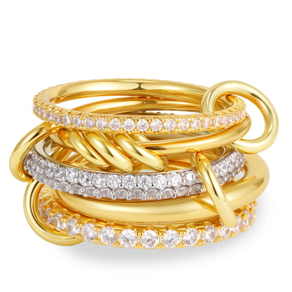 DANA Zirconia Gold Plated Rings Set