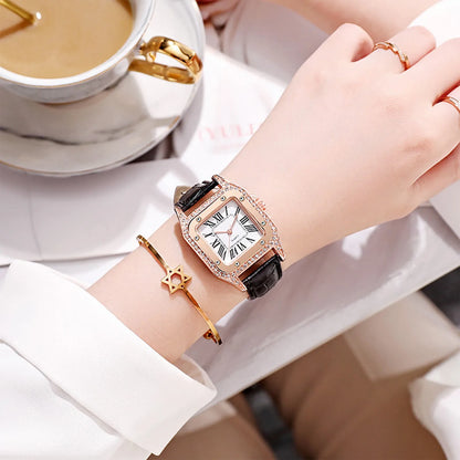 Elegant Leather Strap Watch Casual Quartz Wristwatch