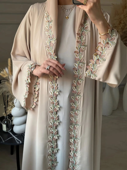Elegant Beige Abaya Islamic Modest Fashion