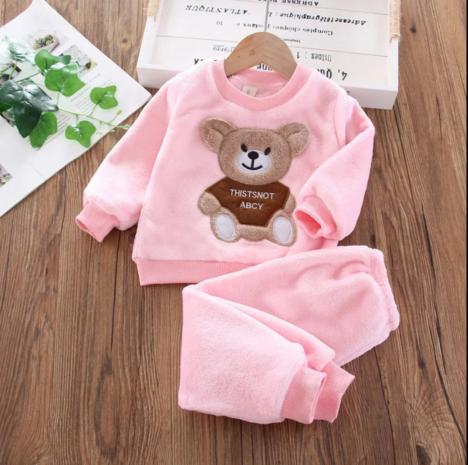 Sweatshirts Plus Velvet Thick Warm Hooded Cotton Set