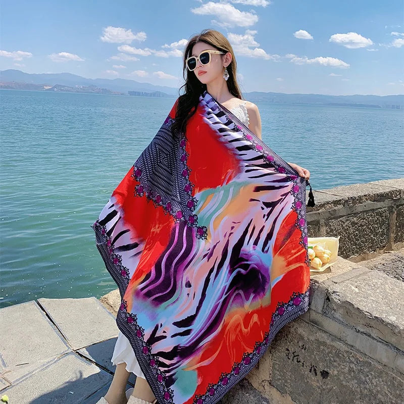 Travel Beach Sunscreen Scarva Bikini Large Shaw Swimsuit Cover-ups
