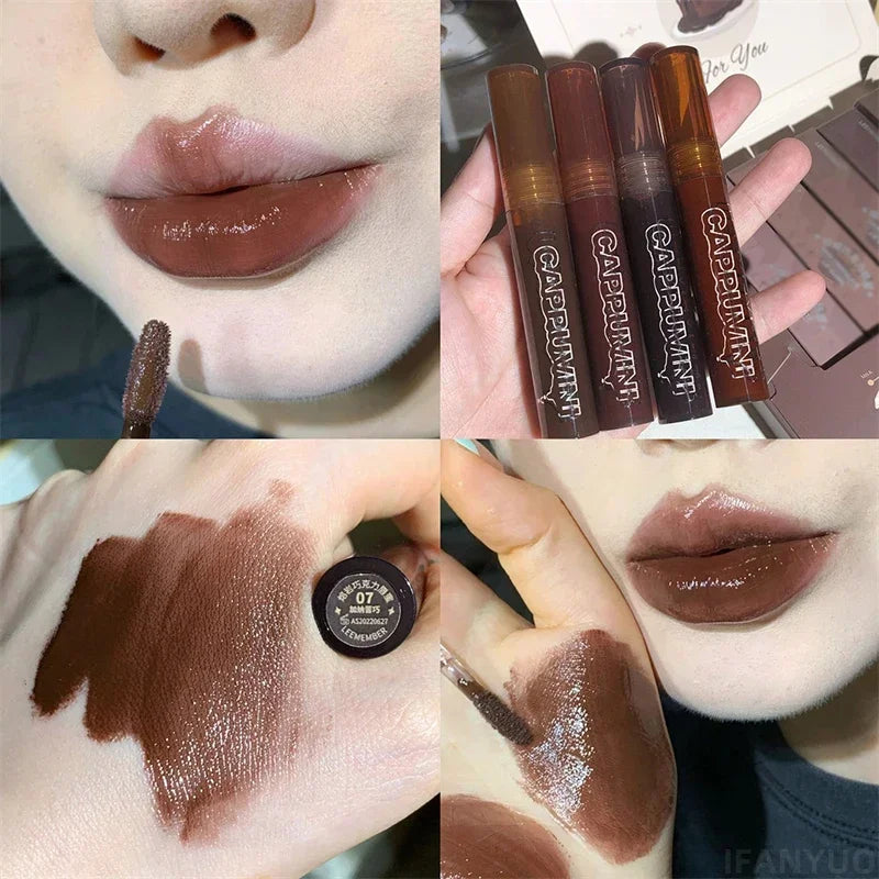 Chocolate Lip Gloss Moisturizes Liquid Lipstick