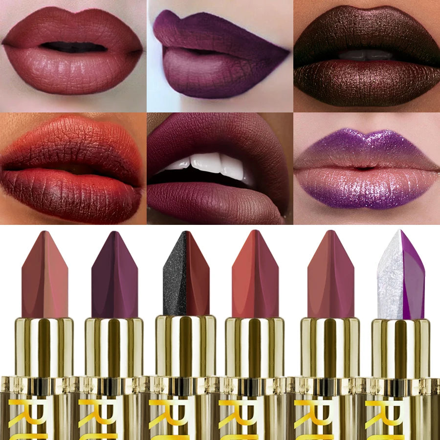 Glitter Two-tone Black Matte Lipsticks