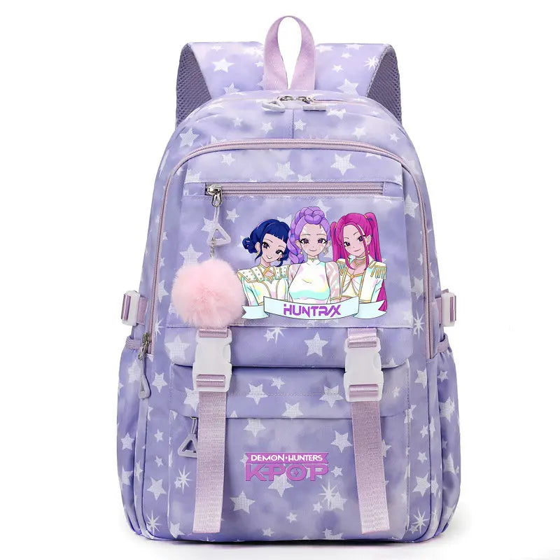 KPop Demon Hunters Print Student Backpack Large Capacity Schoolbag