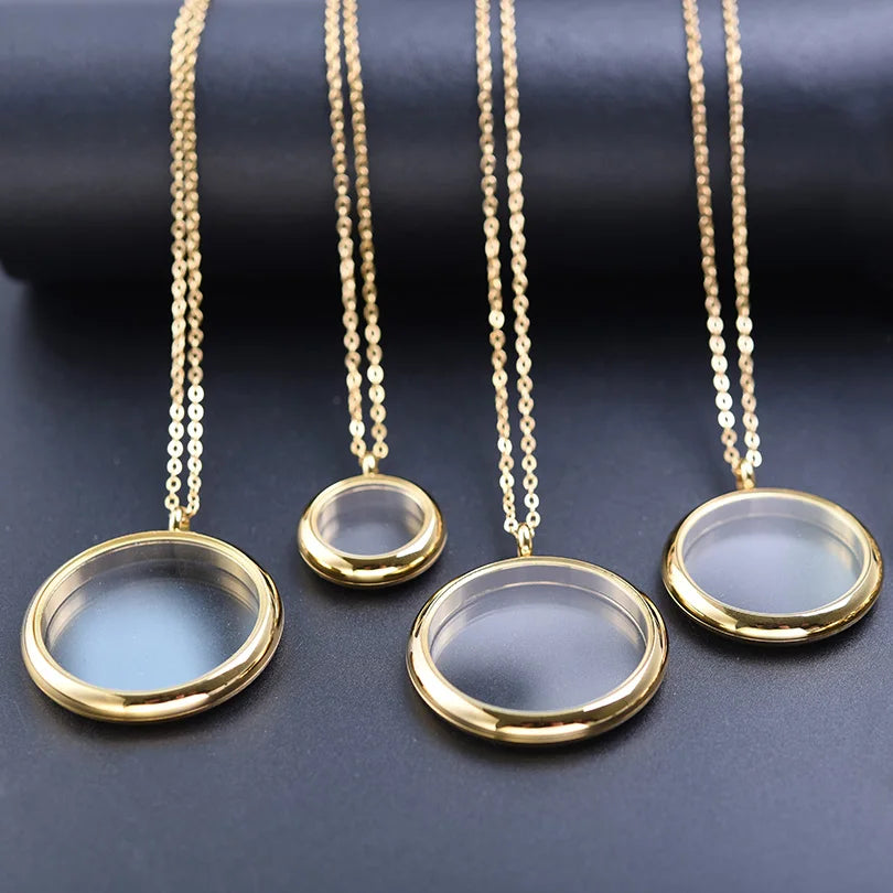 Twist Locket Pendant Photo Floating Charm Necklace