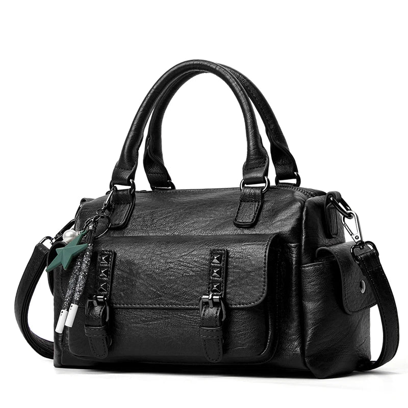 Faux Leather PU Crossbody Shoulder Tote Bag