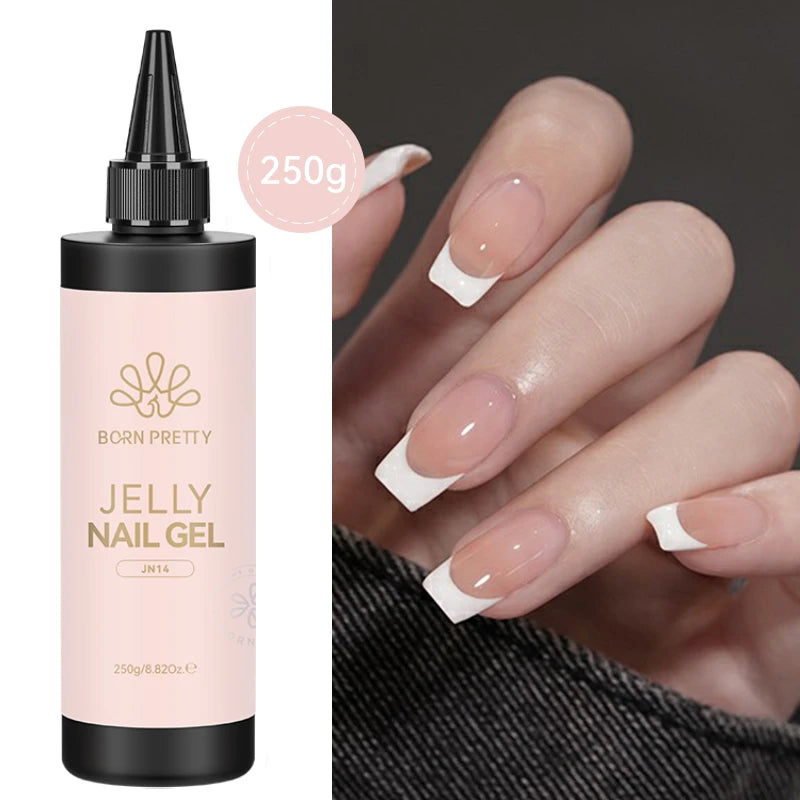 250g Pure Black White Color Gel Nail Polish Jelly Nude Gel