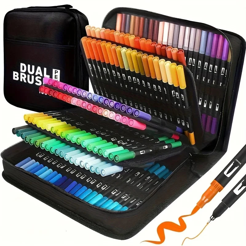Vibrant Double Ended Watercolor Markers Art Set