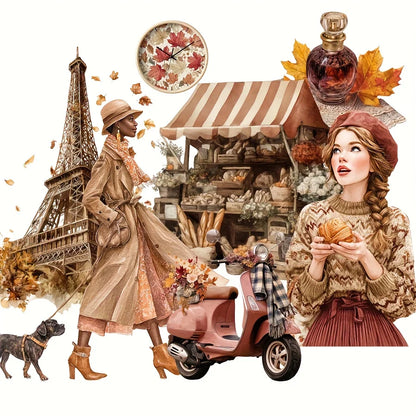 117pcs-144pcs Autumn Theme Stickers for Gift Wrapping Decor