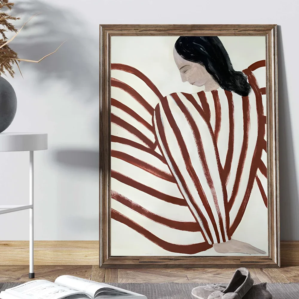 Abstract Line Geometry Curve Girl Posters Modern Classic Vintage Poster