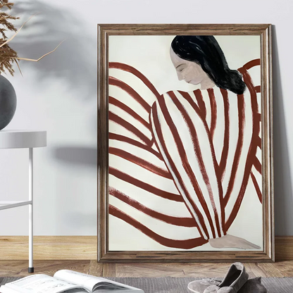 Abstract Line Geometry Curve Girl Posters Modern Classic Vintage Poster