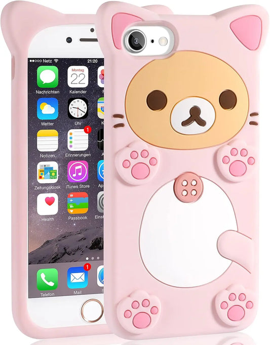 iPhone Pro Max Xs XR 6 7 8 Silicone Rilakkuma Cat Bear Soft Cover Case