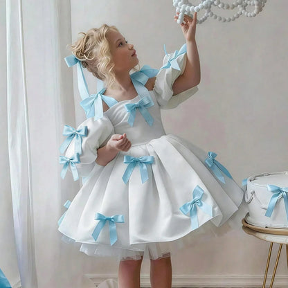 2-8Y Little Girls Puff-Sleeve Princess Dress