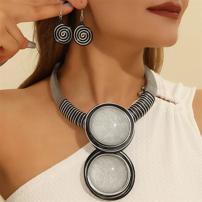 African Colorful Geometry Necklace Jewelry Set