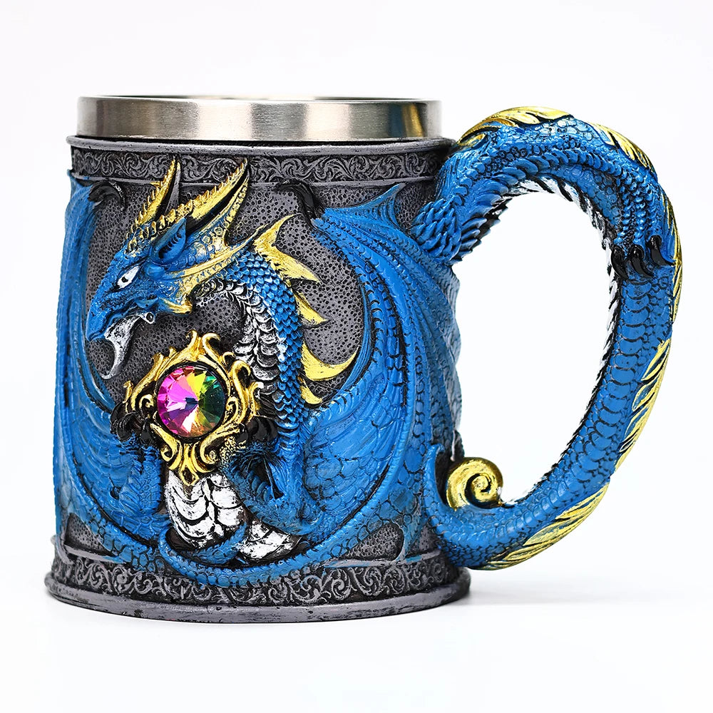 Viking Stainless Steel Nordic Barrel Dragon Boat Beer Mug
