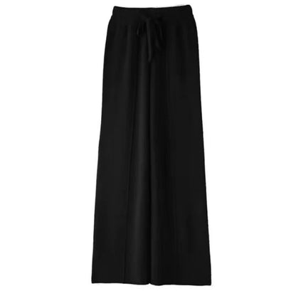 Merino Wool Knitted Wide Leg Soft Warm Cashmere Knit Trousers