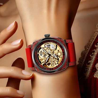 DANA golden carved flowers watch