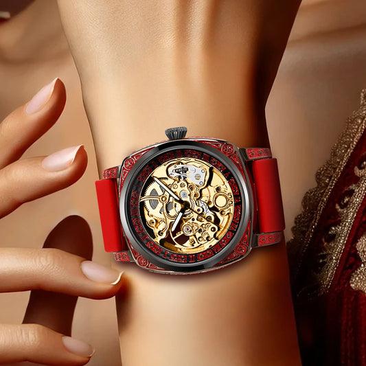 DANA golden carved flowers watch