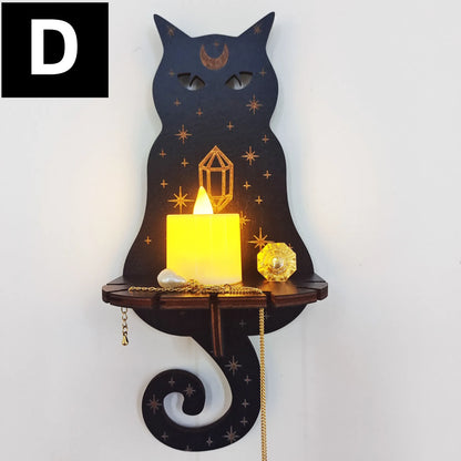 Wall Hanging Candlestick Wooden Carving Decor