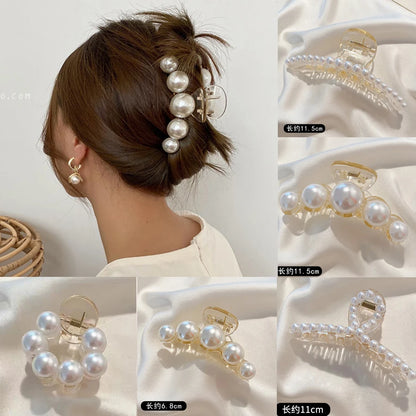 Simulated Pearl Hair Claws Hair Clips