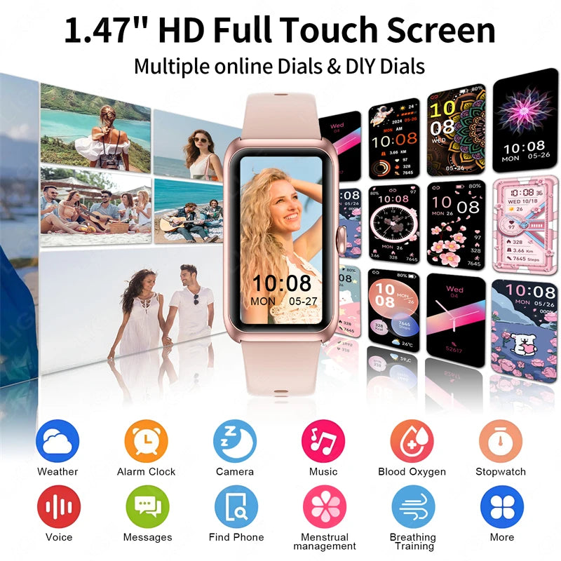 1.47-inch Blood Oxygen Heart Rate Sleep Health Monitoring Information Watch Smartwatch