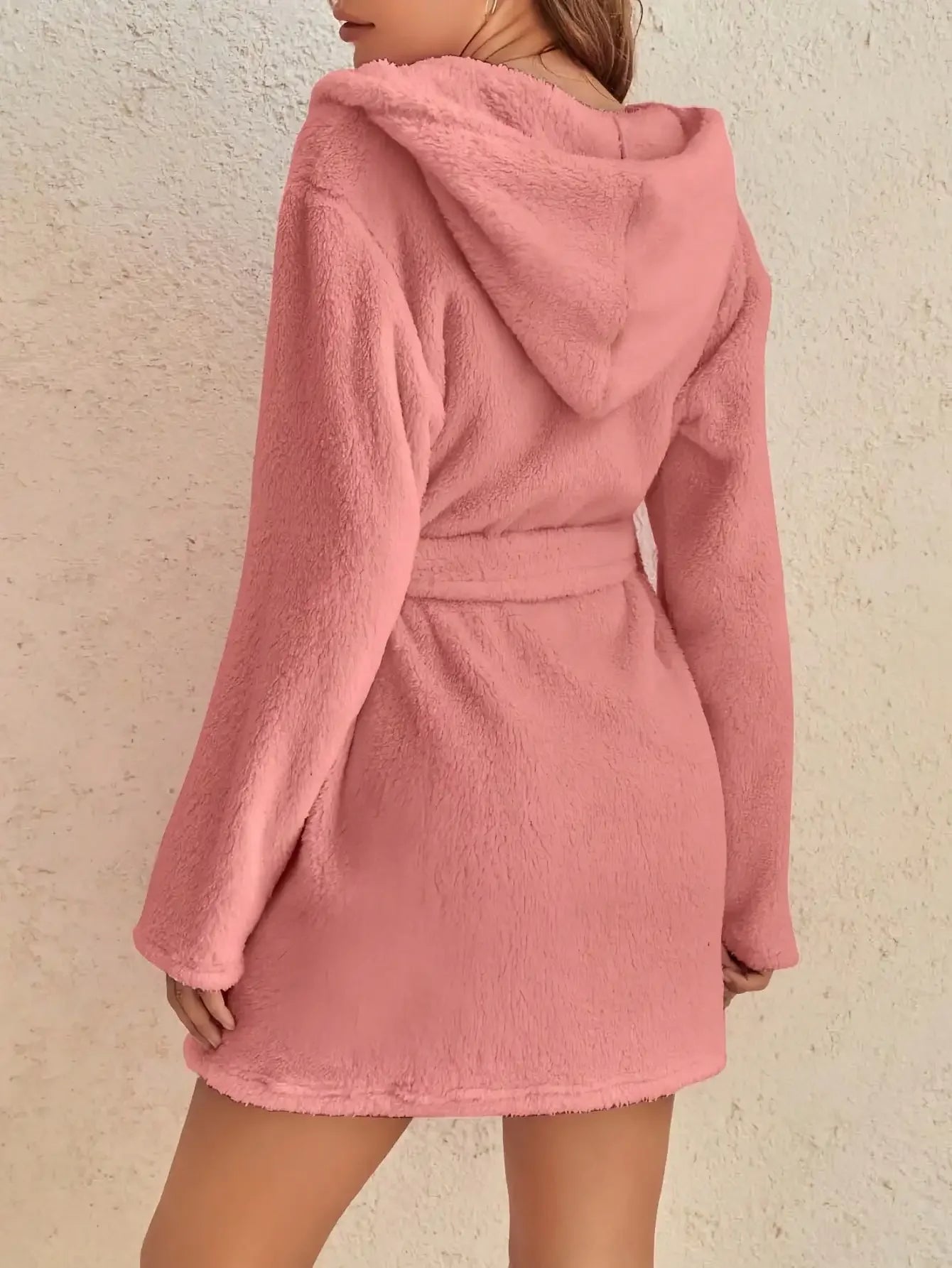 Hooded robe with belt Robe