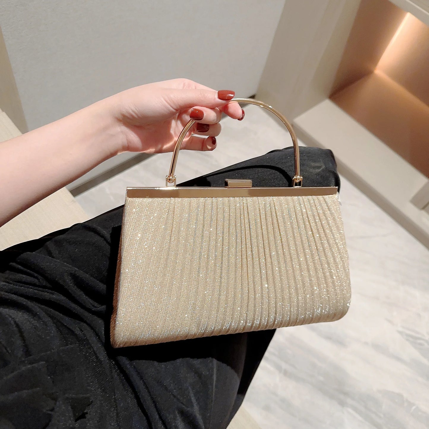 Classic Pleated Evening Bag Handbag