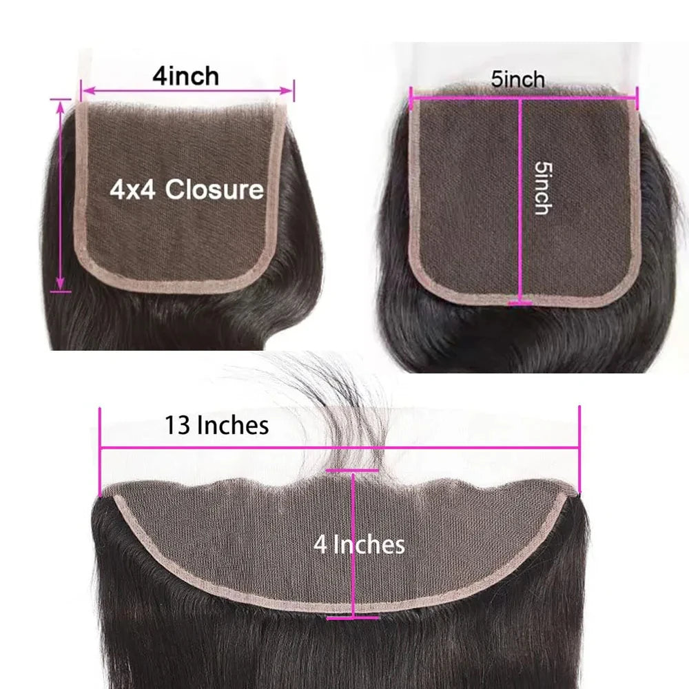 13x4 Lace Frontal Closure Straight Water Wave Kinky Curly